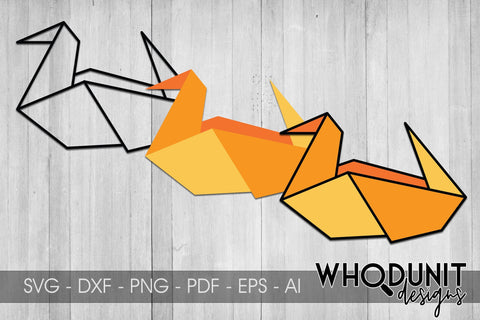Origami Duck SVG | Geometric Duck SVG SVG Whodunit Designs 