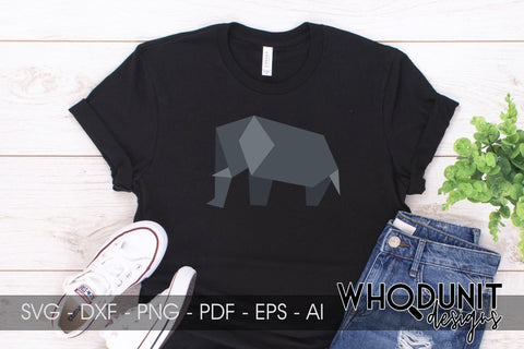 Origami Elephant SVG | Geometric Elephant SVG SVG Whodunit Designs 
