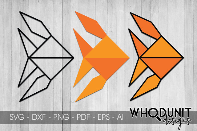 Origami Fish 1 SVG | Geometric Fish 1 SVG SVG Whodunit Designs 