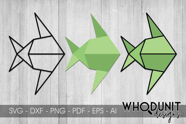 Origami Fish 3 SVG | Geometric Fish 3 SVG SVG Whodunit Designs 