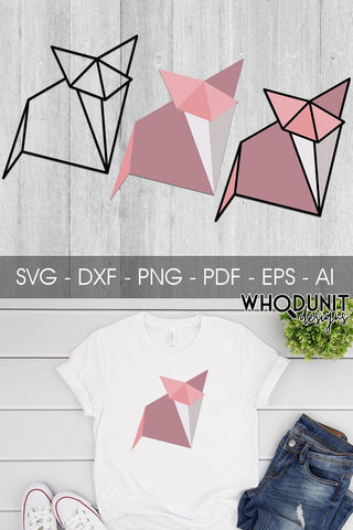 Origami Fox SVG | Geometric Fox SVG SVG Whodunit Designs 