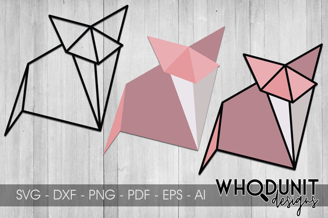 Origami Fox SVG | Geometric Fox SVG SVG Whodunit Designs 