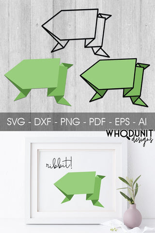 Origami Frog SVG | Geometric Frog SVG SVG Whodunit Designs 