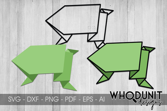 Origami Frog SVG | Geometric Frog SVG SVG Whodunit Designs 