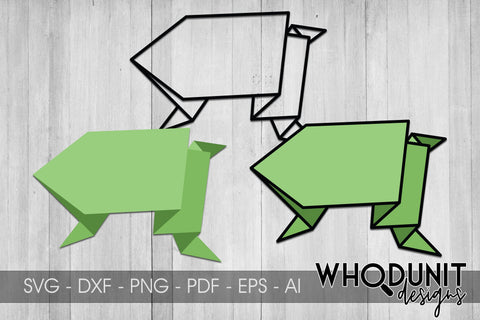 Origami Frog SVG | Geometric Frog SVG SVG Whodunit Designs 