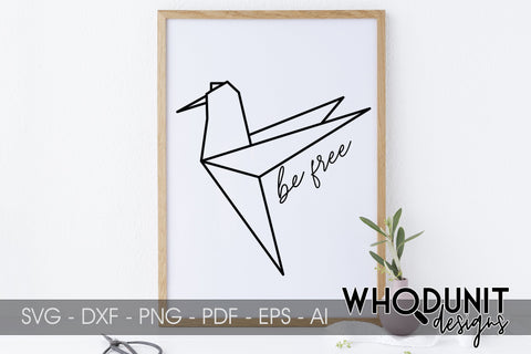 Origami Hummingbird SVG | Geometric Hummingbird SVG SVG Whodunit Designs 