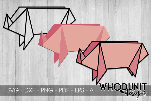 Origami Pig SVG | Geometric Pig SVG SVG Whodunit Designs 