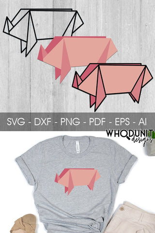 Origami Pig SVG | Geometric Pig SVG SVG Whodunit Designs 