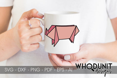 Origami Pig SVG | Geometric Pig SVG SVG Whodunit Designs 