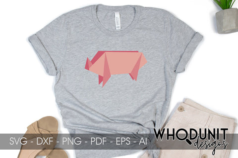 Origami Pig SVG | Geometric Pig SVG SVG Whodunit Designs 