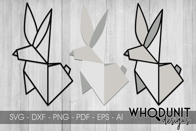 Origami Rabbit SVG | Geometric Rabbit SVG SVG Whodunit Designs 