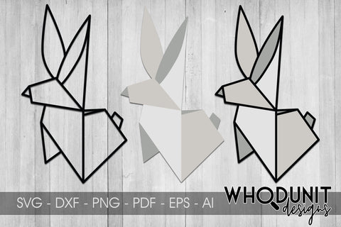 Origami Rabbit SVG | Geometric Rabbit SVG SVG Whodunit Designs 