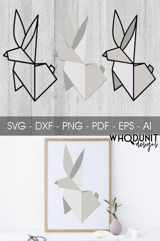Origami Rabbit SVG | Geometric Rabbit SVG SVG Whodunit Designs 