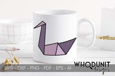 Origami Swan SVG | Geometric Swan SVG SVG Whodunit Designs 