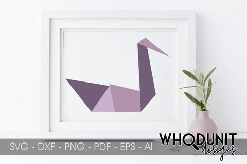 Origami Swan SVG | Geometric Swan SVG SVG Whodunit Designs 