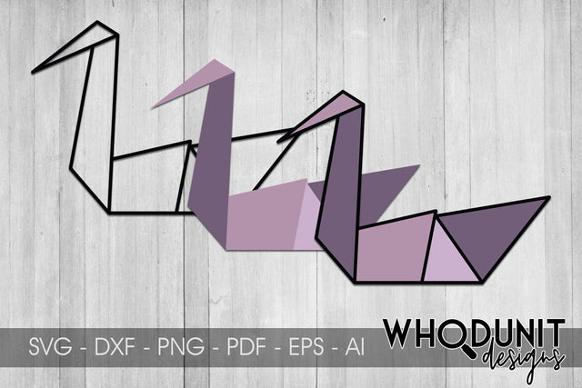 Origami Swan SVG | Geometric Swan SVG SVG Whodunit Designs 