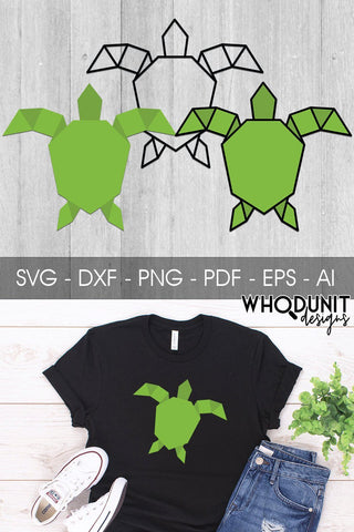 Origami Turtle SVG | Geometric Turtle SVG SVG Whodunit Designs 