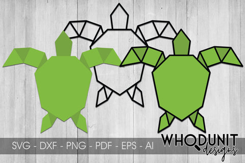Origami Turtle SVG | Geometric Turtle SVG SVG Whodunit Designs 