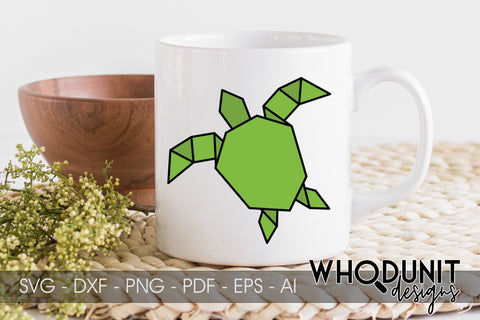 Origami Turtle SVG | Geometric Turtle SVG SVG Whodunit Designs 