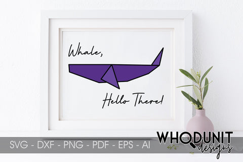 Origami Whale SVG | Geometric Whale SVG SVG Whodunit Designs 