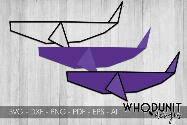 Origami Whale SVG | Geometric Whale SVG SVG Whodunit Designs 