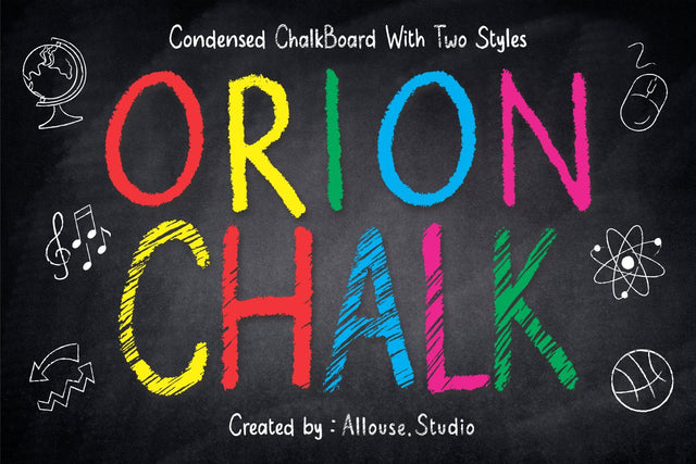 Orion Chalk - Natural Chalkboard Font Allouse.Studio 