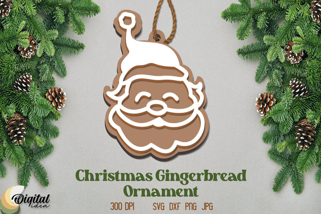 Ornament 3D. Christmas Gingerbread Laser Cut. Gingerbread Laser Cut SVG Evgenyia Guschina 