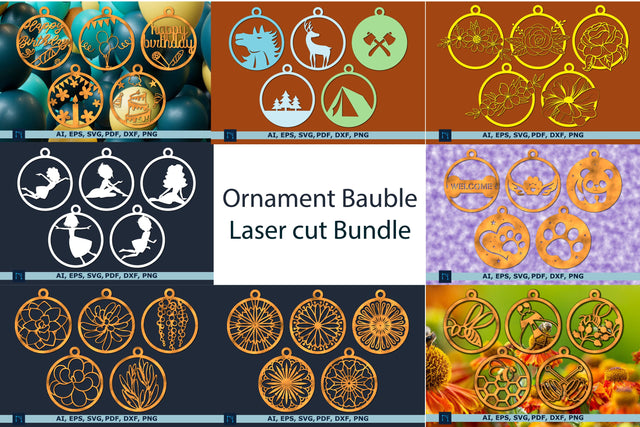 Ornament Bauble Laser cut mega Bundle SVG MD JOYNAL ABDIN 