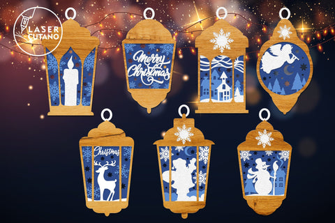 Ornament Christmas Bundle Multilayer Laser Cut Files, Mandala, Round Sign SVG, 3D Designs, Mini Design Bundles SVG LaserCutano 