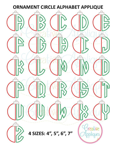 Ornament Circle Applique Alphabet Embroidery/Applique Creative Appliques 