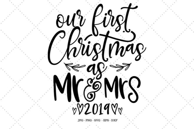 Ornament Svg, Our First Christmas, Mr and Mrs, Newlywed Gift, Christmas Married, Just Married, First Christmas SVG SVG Digital Designer 