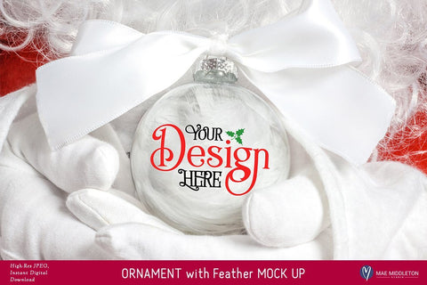 Ornament with Feathers - Christmas mockup Mock Up Photo Mae Middleton Studio 