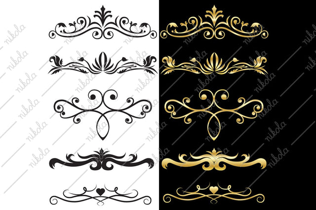 Ornaments / Text Dividers Cut File Clipart PNG SVG EPS DXF PDF SVG nikola 