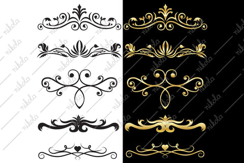 Ornaments / Text Dividers Cut File Clipart PNG SVG EPS DXF PDF SVG nikola 