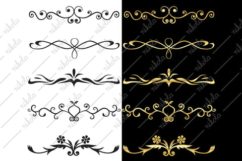 Ornaments / Text Dividers Cut File Clipart PNG SVG EPS DXF PDF SVG nikola 