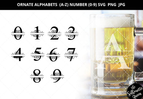 Ornate frame alphabet a-z svg, ornate frame number 0-9 svg, alphabet clipart, letters svg font, cut files for cricut, cut files for cricut SVG Loveleen Kaur 