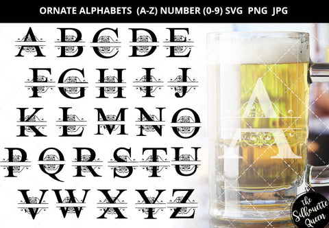 Ornate frame alphabet a-z svg, ornate frame number 0-9 svg, alphabet clipart, letters svg font, cut files for cricut, cut files for cricut SVG Loveleen Kaur 