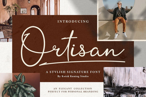 Ortisan Signature Font Kotak Kuning Studio 