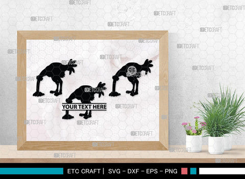 Ostrich Head in Sand Monogram, Ostrich Head in Sand Silhouette, Ostrich Head in Sand SVG, Ostrich Svg, Ostrich Bird Svg, Bird Svg, SB00297 SVG ETC Craft 