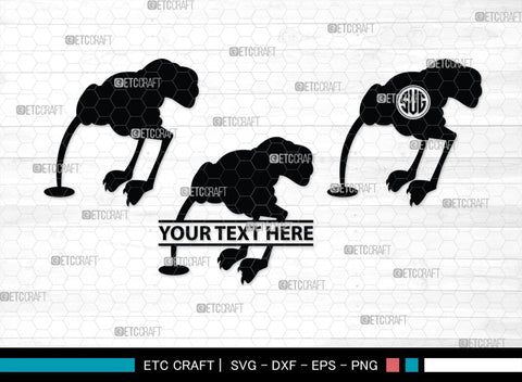 Ostrich Head in Sand Monogram, Ostrich Head in Sand Silhouette, Ostrich Head in Sand SVG, Ostrich Svg, Ostrich Bird Svg, Bird Svg, SB00297 SVG ETC Craft 