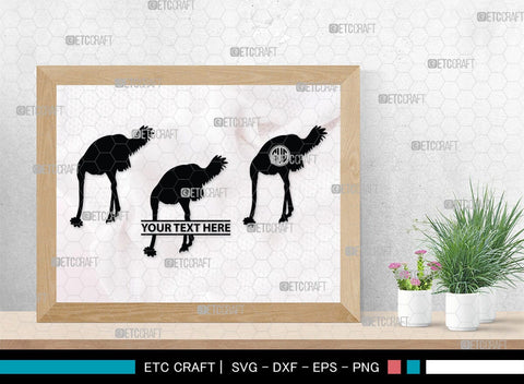 Ostrich Head in Sand Monogram, Ostrich Head in Sand Silhouette, Ostrich Head in Sand SVG, Ostrich Svg, Ostrich Bird Svg, Bird Svg, SB00297 SVG ETC Craft 