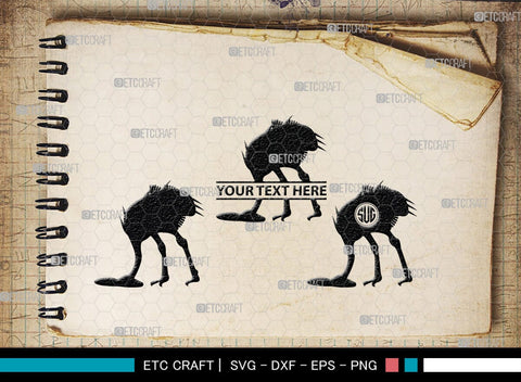 Ostrich Head in Sand Monogram, Ostrich Head in Sand Silhouette, Ostrich Head in Sand SVG, Ostrich Svg, Ostrich Bird Svg, Bird Svg, SB00297 SVG ETC Craft 