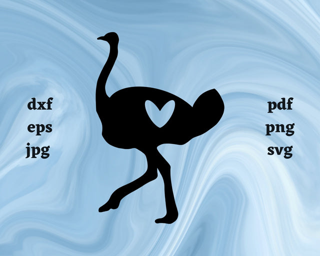 Ostrich Heart SVG Cut File SVG Northern Light SVG 