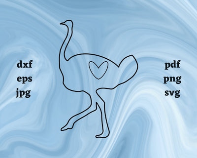 Ostrich Heart SVG Cut File SVG Northern Light SVG 