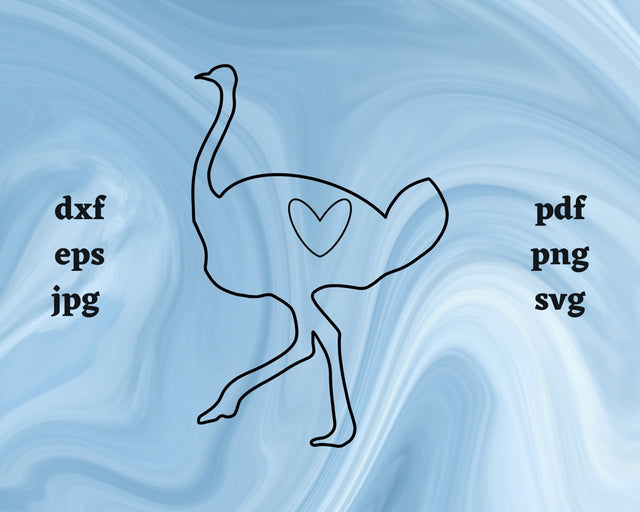 Ostrich Heart SVG Cut File SVG Northern Light SVG 