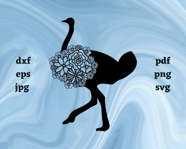 Ostrich Mandala SVG Cut File SVG Northern Light SVG 
