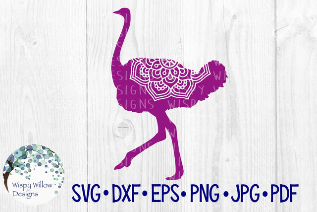 Ostrich Mandala SVG Wispy Willow Designs 