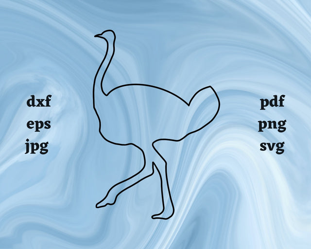Ostrich Outline SVG Cut File SVG Northern Light SVG 