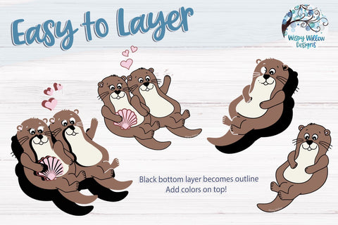 Otter Love SVG Bundle SVG Wispy Willow Designs 