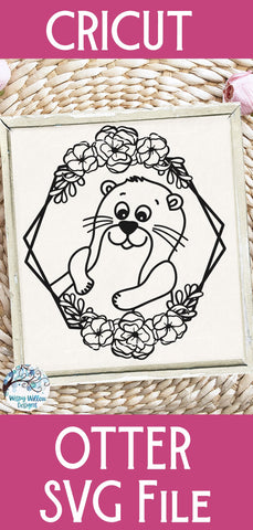 Otter with Flowers SVG SVG Wispy Willow Designs 